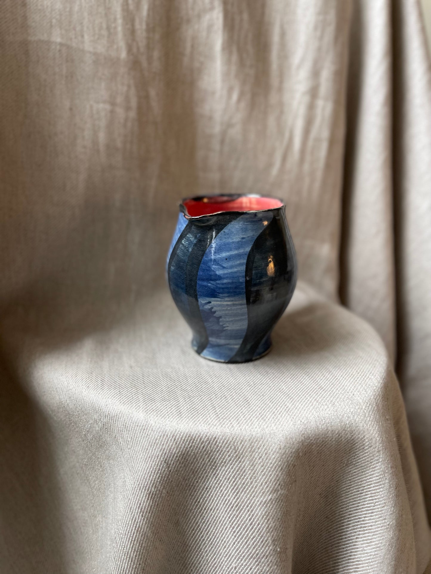 Blue ceramic jug