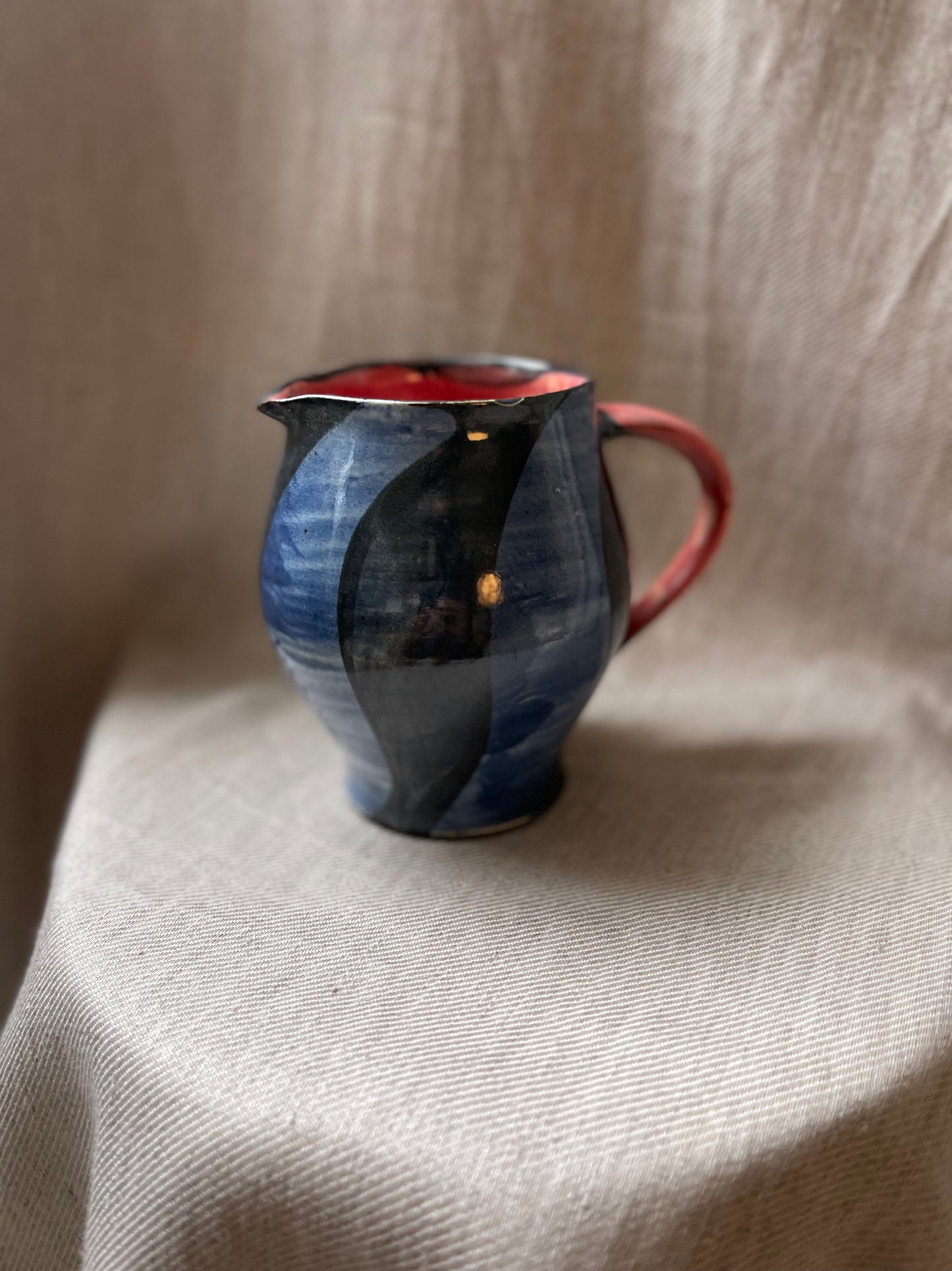 Blue ceramic jug