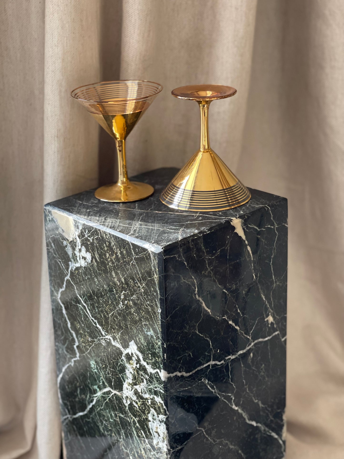 Gold pair of Martini Glasses