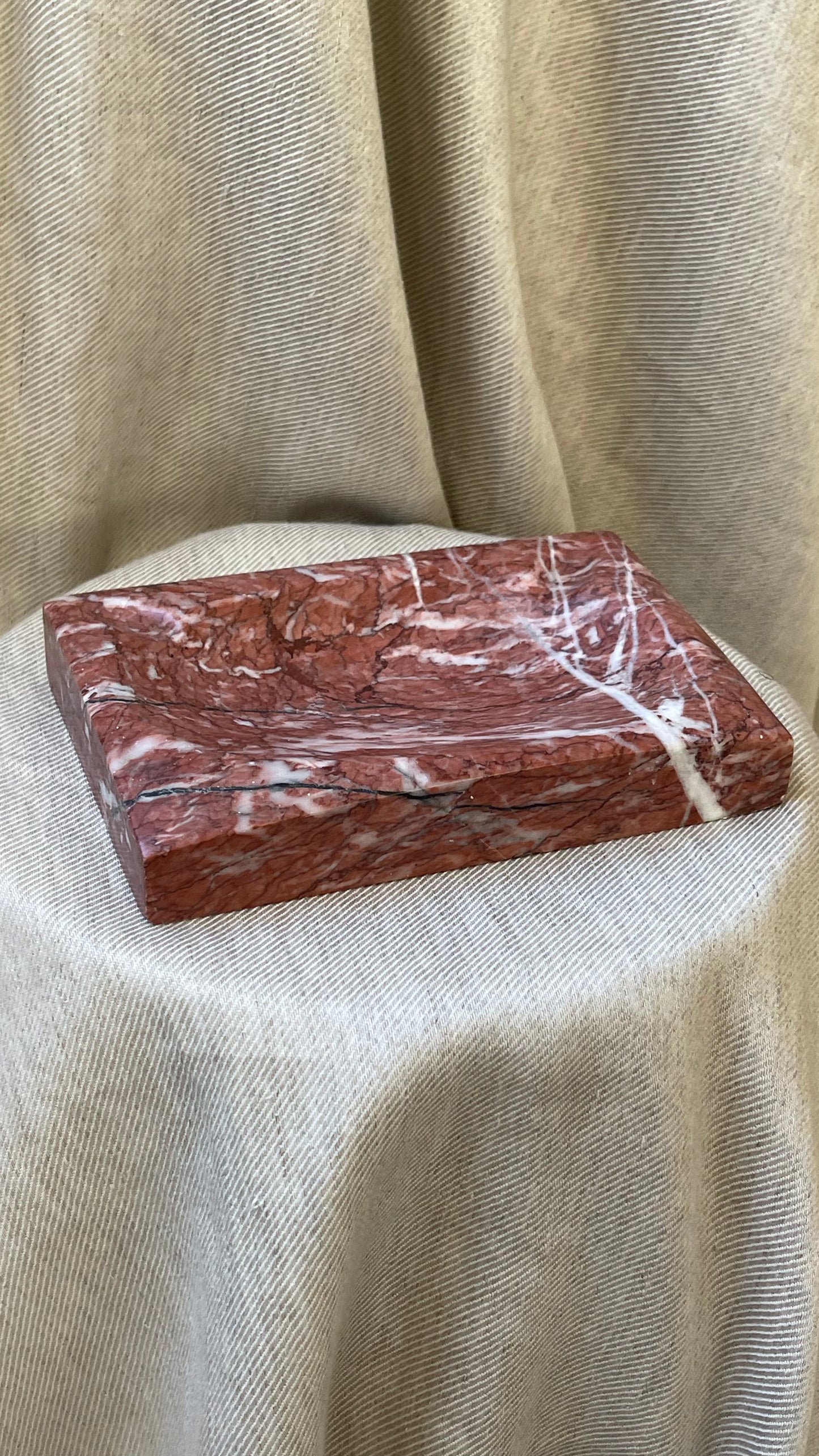 Red Marble Soap Dish