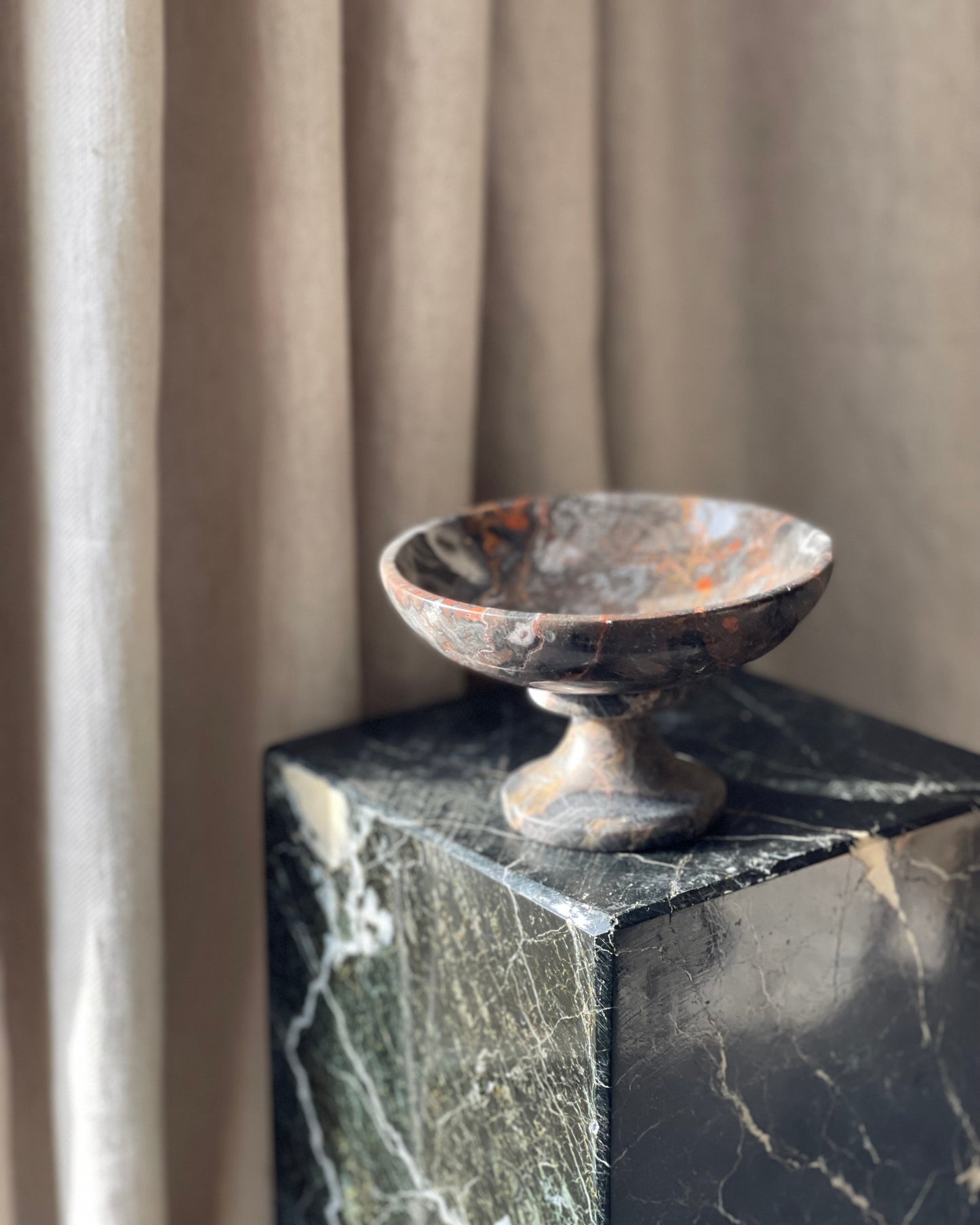 Marble tall serving bowl