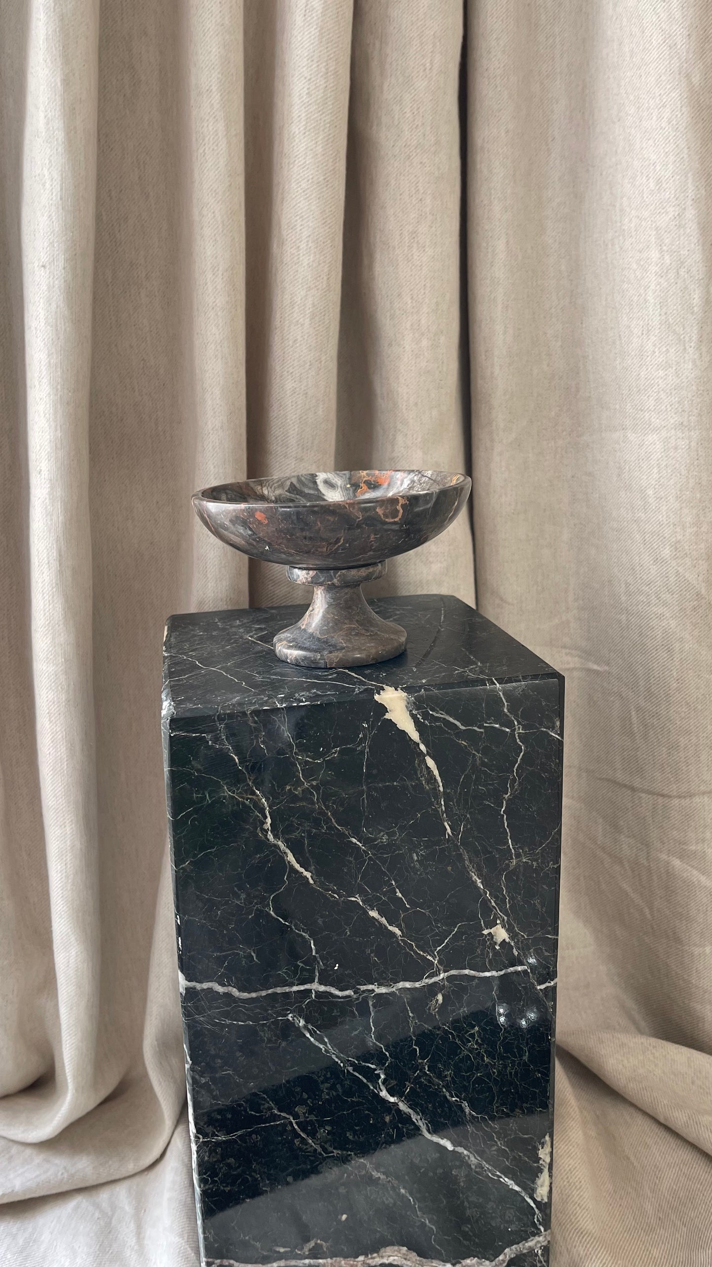 Marble tall serving bowl