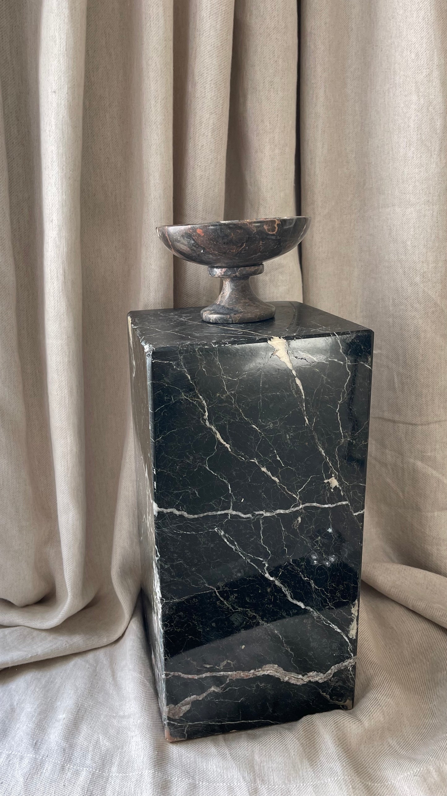 Marble tall serving bowl