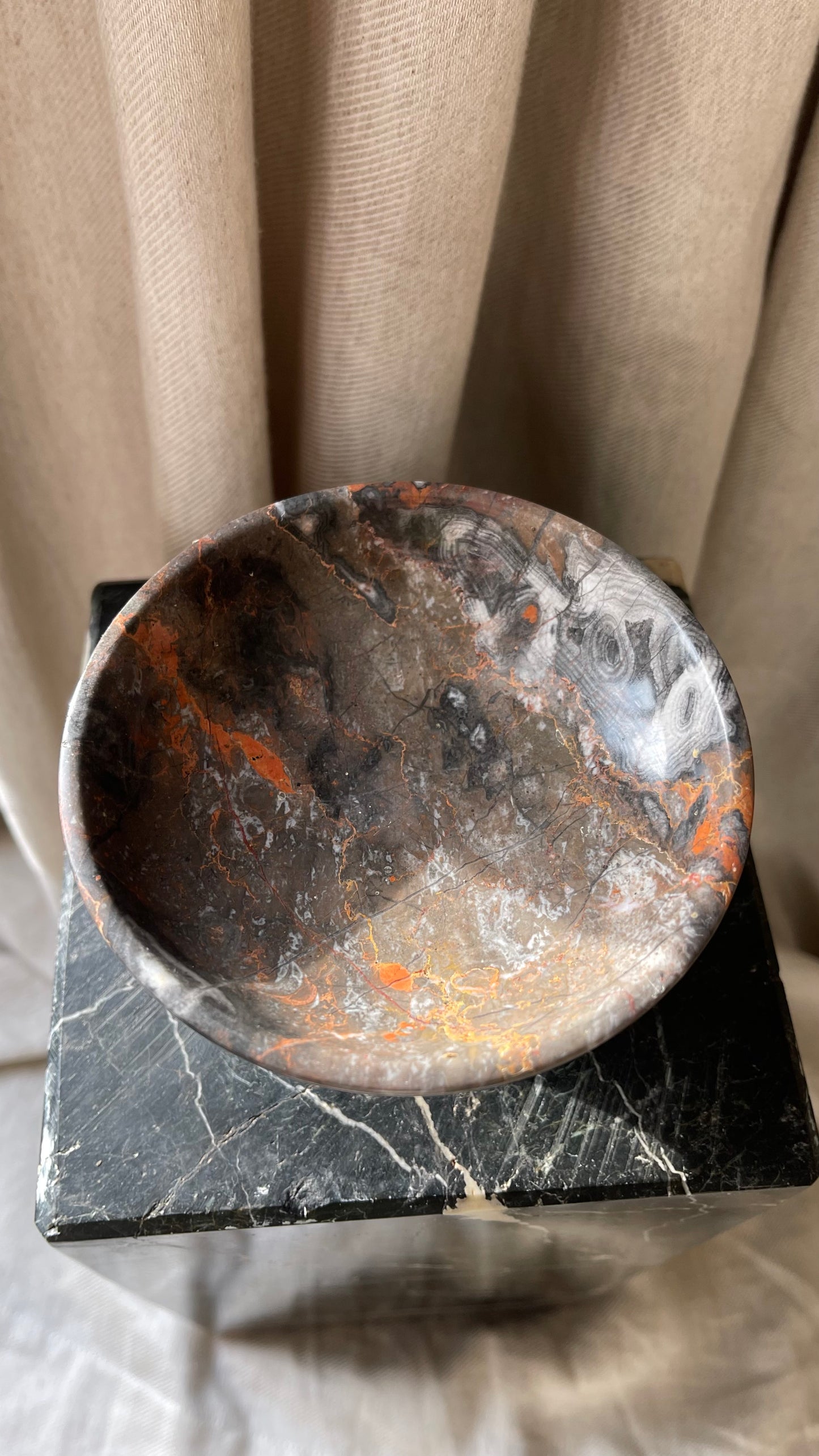 Marble tall serving bowl