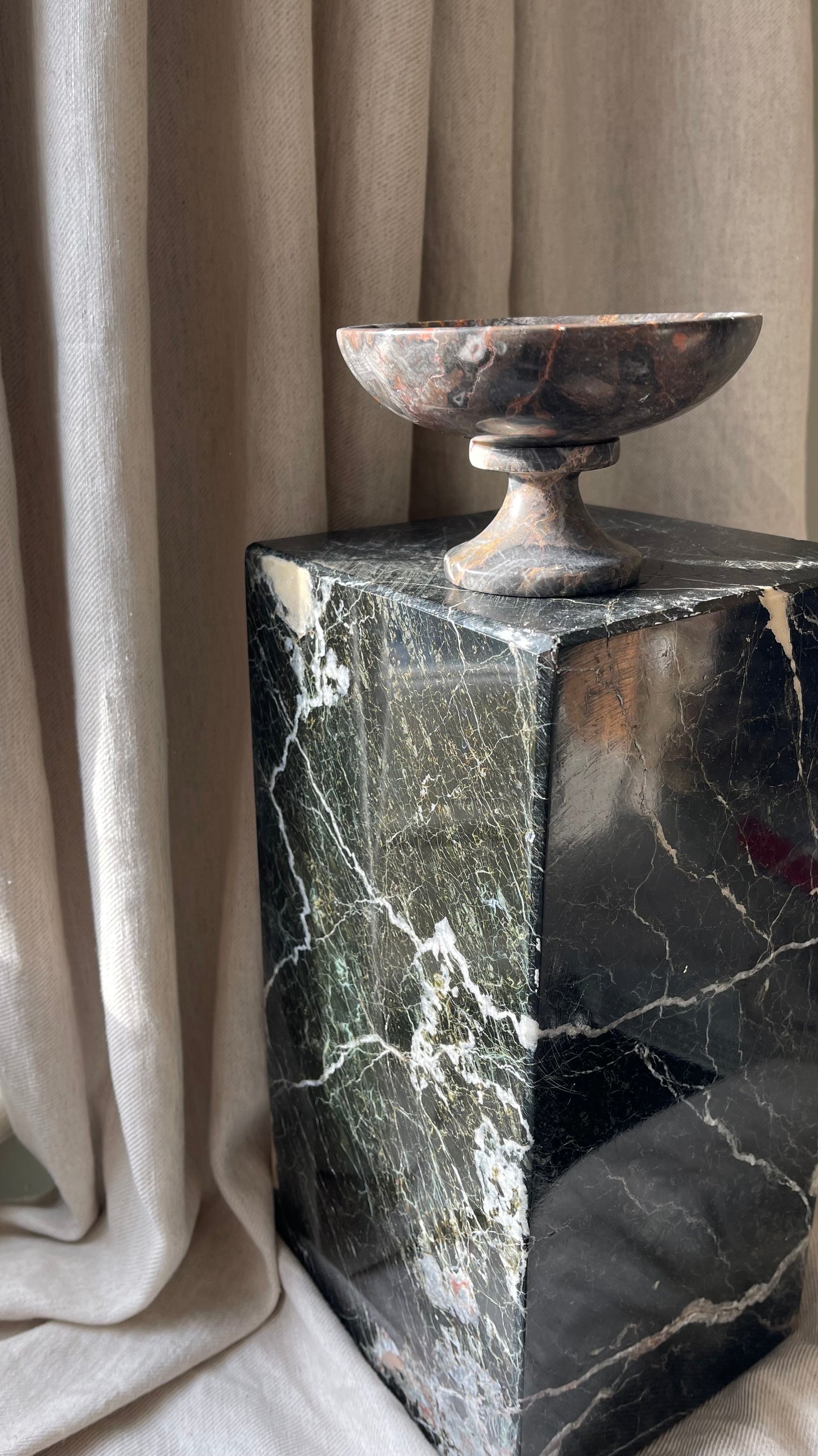 Marble tall serving bowl