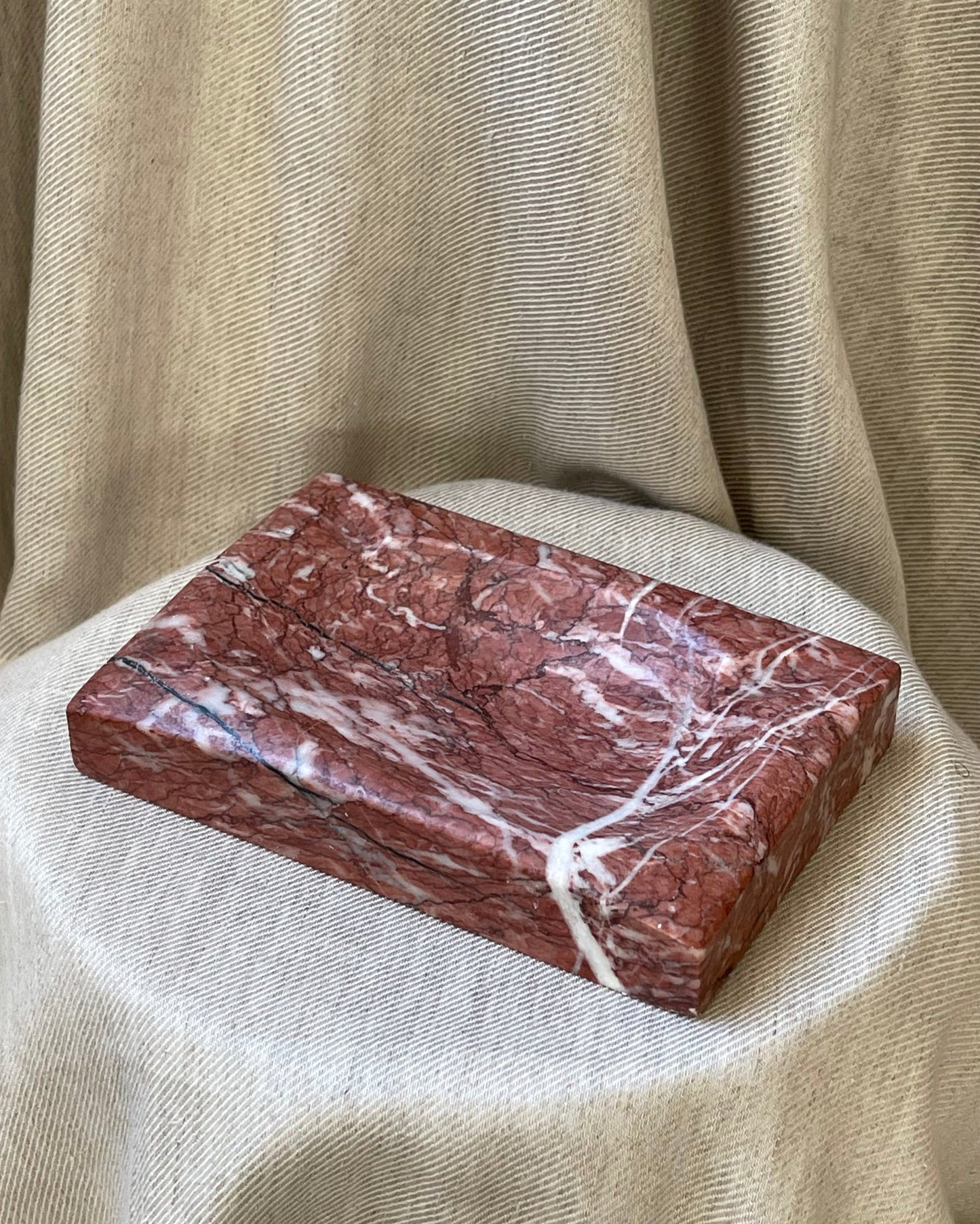 Red Marble Soap Dish